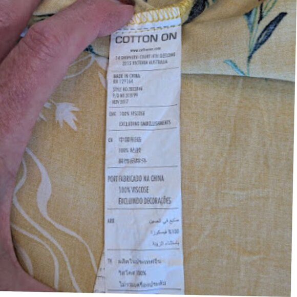 Cotton:On Yellow Floral Kimono Cardigan XS/S | Lightweight Boho Duster - Picture 8 of 9